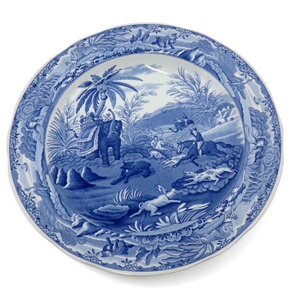 SPODE Blue INDIAN Sporting Engravers' Archive Collection Plate Porcelain 10" - Picture 2 of 9